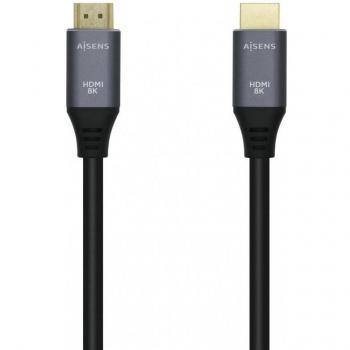 Aisens A150-0427 Cable HDMI 2.1 Ultra Alta Velocidad, 8K@60Hz, 48Gbps, HDMI Macho a HDMI Macho, 1.5m, Gris/Neg