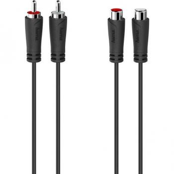 Cable de extensión de audio Hama 1.5 m con 2 conectores RCA y 2 acopladores RCA