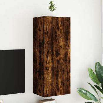 Mueble de TV de pared de madera multicapa de roble ahumado 40,5x30x102 cm Vidaxl Marrón