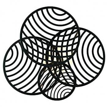 Plafón LED Collage 60W, 4500lm, 3000K, Negro, 4 Anillos, Garantía de 3 Años