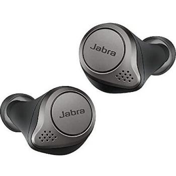 Jabra elite 75t z carga inalambrica auriculares bluetooth con cancelacion activa de ruido y bateria de larga duracion llamadas y musica verdaderamente inalambricas z negro titanio