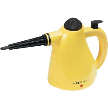 Clatronic AKS 827 Limpiador al Vapor de Mano, 3,5 Bares presión, 8 Accesorios, 5 Metros Cable, 1000 W, plástico, Amarillo y Negro