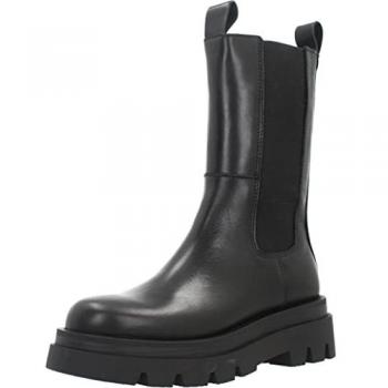 Botines de piel para mujer Alpe modelo Soho 24701705 Negro, altura de tacón 1 a 3cm, estilo casual