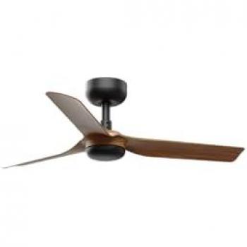 Faro Barcelona Mini Punt Ventilador de Techo Negro de Madera Oscura con Motor DC Smart de 6 Velocidades