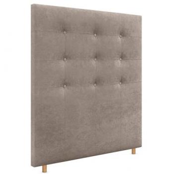 Cabecero Capitoné hasta el Suelo 90x120cm Tapizado en Tela y Polipiel ACUALINE Tierra para Cama Dormitorio