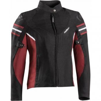 Ixon Chaqueta de Moto para Mujer Ilana Evo Negro-Rojo - Textil, color negro y rojo, talla L