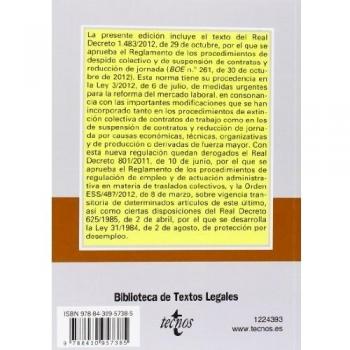 Reglamento de los procedimientos de despido colectivo y de suspensión de contratos y reducción de jornada: Real Decreto 1.483/2012, de 29 de octubre