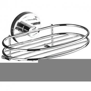 WENKO Vacuum-Loc jabonera Milazzo - fijar sin taladrar, Acero, 16.5 x 4.5 x 12 cm, Cromo