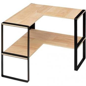 Estantería de Esquina Blackwood 2 Niveles Metal Negro para Cocina