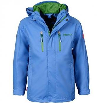 Trollkids Chaleco Impermeable para Niños Sognefjord, Color Azul Medio/Verde Talla 5 años