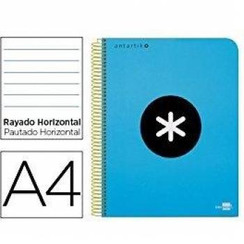 bloc espiral liderpapel a4 micro antartik tapa polipropi leno 120 h 100g horizontal 5 bandas 4 taladros color azul