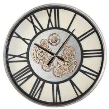 Reloj de Pared Home ESPRIT Negro Metal Cristal 60 x 8 x 60 cm