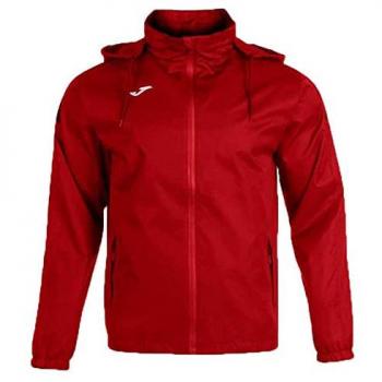 Chubasquero Trivor Hombre Rojo - Impermeable, ligero, transpirable, con capucha ajustable, cierre frontal con cremallera y bolsillos laterales