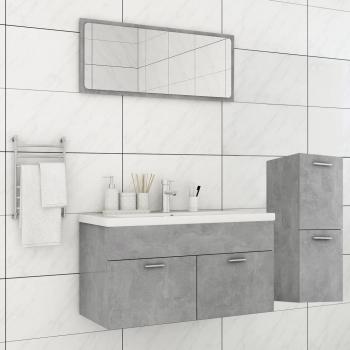 Juego de muebles de baño madera de ingeniería gris hormigón Día y Noche