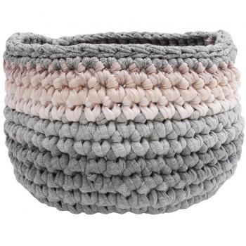 Naco comercio Groovy Candy colores ganchillo cesta, rosa, pequeño