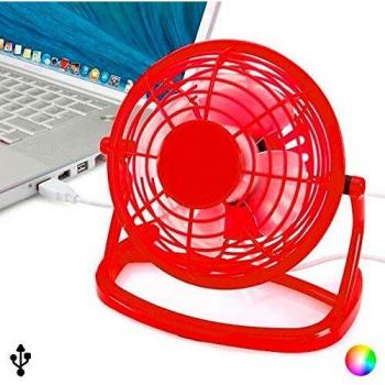 BigBuy Gadget Mini Ventilador con USB para Ordenador 144389, Rojo, Mediano