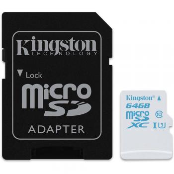 Kingston SDCAC/64GB - Tarjeta de memoria microSD de 64 GB para Action Camera