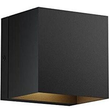 Aplique de exterior LED 'Glyn' en Aluminio Negro, 2 luces, luz cálida, moderno