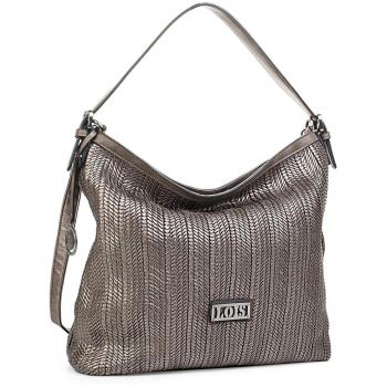Lois - 95970 Bolso de Mujer Bandolera Tipo Hobo Ajustable. Cierre con Cremallera. Bolsillo detrás Cremallera. Forro Estampado. Piel sintética Polipiel, Color Oro
