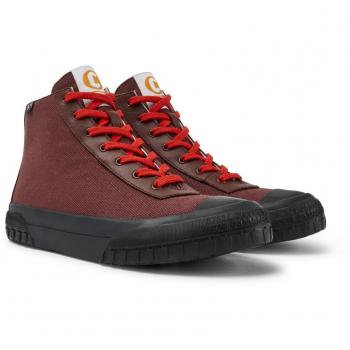 CAMPER Camaleon Ankle Boots for Women - Burgundy, Size 35, Cotton Fabric/Smooth Leather