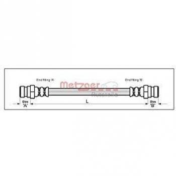Metzger 4118427 Tubo flexible de frenos
