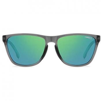 Carrera 8058/S KB7 Z9 56 Square Unisex Sunglasses with Grey Green Multilayer Mirror Lenses - One Size