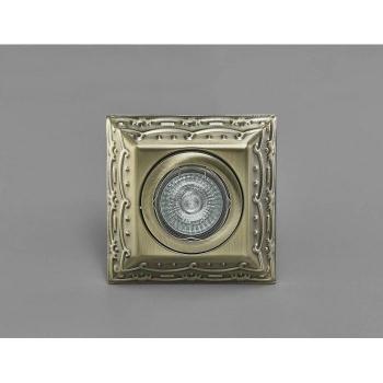 Downlight Aspen Vintage Design cuadrado GU10 latón antiguo, corte: 60mm