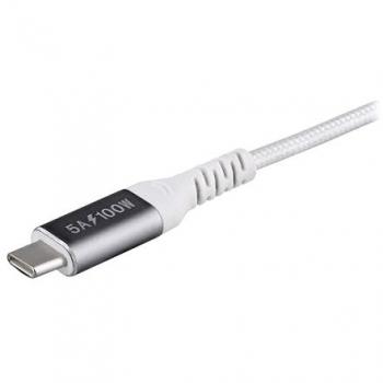 Cable USB-C 100W T'nB de 2 metros, Aluminio, Blanco, USB 3.2 Gen 1