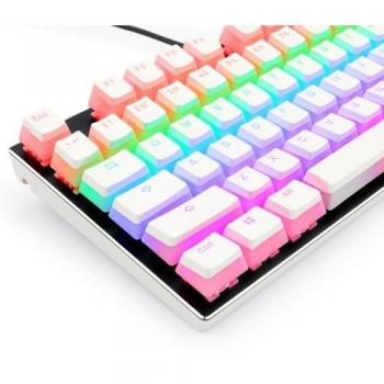 Redragon A130W Scarab White Pudding Keycaps, 26 Teclas PBT de Doble Inyección, Capa Translúcida