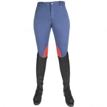 HKM Reithose-Bibi &Tina Tohuwabohu, Kniebesatz6530 blau/rot128 Pantalones, Unisex Adulto, 6530 Azul/Rojo, 128
