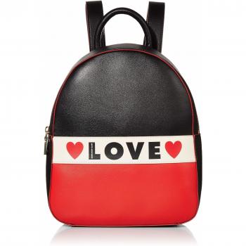 Love Moschino Borsa Small Grain PU, Bolso Tipo Mochila para Mujer, Negro