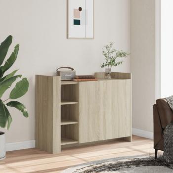 Aparador de madera de ingeniería roble Sonoma 100x35x75 cm Marrón