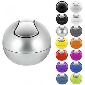 Papelera SPIRELLA Bowl, 1 Litro, Ø16 cm, Poliéster Gris con Tapa Basculante