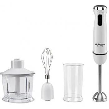 Orbegozo BT 2690 - Batidora de mano, selector de velocidad, 2 pulsadores, función turbo, accesorios, brazo acero inoxidable, libre BPA, 1000 W