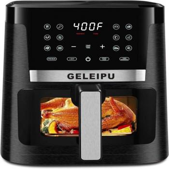 Freidora de Aire GELEIPU DL27 - Potencia 1800W, Capacidad 7L, 12 Modos de Cocción, Color Negro