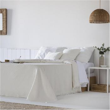 Colcha multiusos de algodón Anna crudo para cama y sofá