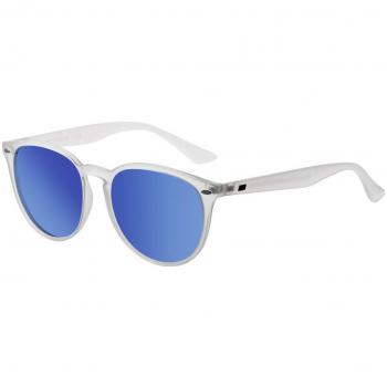 Dirty Dog Racoon Polarized Sunglasses - Satin Crystal Grey & Blue Mirror - O/S