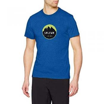 SALEWA dolomitic Dri de Humedad Relativa S/S Camisetas, Todo el año, Hombre, Color True Blue Melange, tamaño 48/M