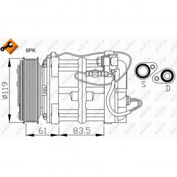 Compresor de aire acondicionado EASY FIT NRF 32108, tipo: compresor, características: compatible con sistemas de aire acondicionado, fácil instalación, alta eficiencia, diseño compacto