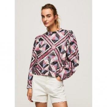 Pepe Jeans Women's Multicolor Round-neck Knitwear Sweatshirt - Pink, Size XS