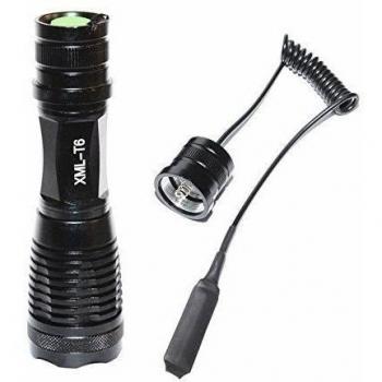 LMJ-CN® 1300 lm irradiación remoto Super Zoom Cree XM-L T6 llevó flaslight, táctica de la antorcha con el interruptor de presión de control remoto