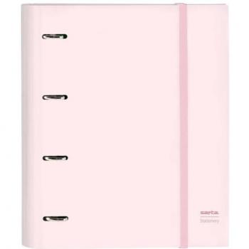 Carpeta Safta 4 Anillas 35mm A4 Coral con Recambio Cuadriculado 5x5 100 Hojas 80g