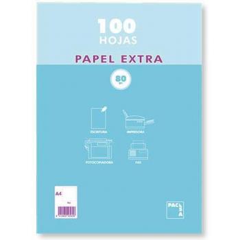 Paquete de Cuartillas A5 Extra Blanco Satinado Liso 80g/m² 100 Hojas Pacsa 21814