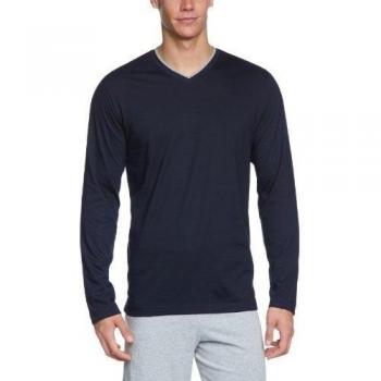Schiesser - Top de pijama para hombre, talla L, color azul-negro 001