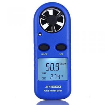 ANGGO Computadora de Mano Digital Anemómetro Velocidad del Viento con Termómetro