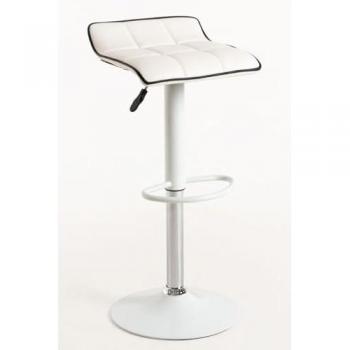 Taburete Kuky - Taburete moderno de cocina, color blanco