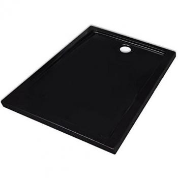 vidaXL Plato de ducha rectangular ABS, color negro, 70 x 90 cm
