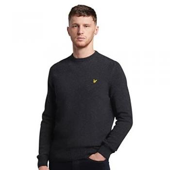 Lyle & Scott Men's Crew Neck Lambswool Jumper - Charcoal Marl - Size 2XL