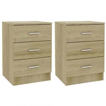 vidaXL Bedside Cabinets 2 pcs Sonoma Oak 38x35x56 cm Engineered Wood