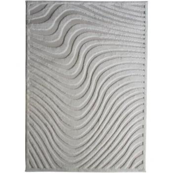 Alfombra exterior e interior NEW AGE VIBES, motivo en relieve, color crema, dimensiones 120 x 170 cm